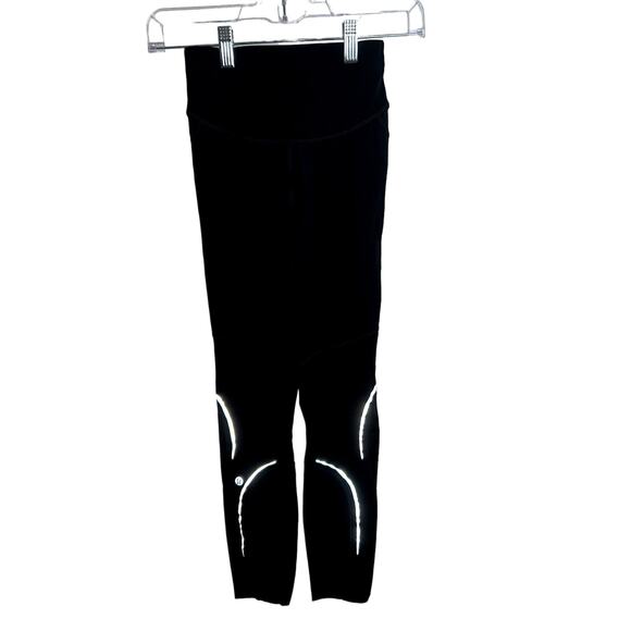 Lululemon Base Pace High-Rise Reflective Tight 25" Black Womens Size 0 Reflect - Picture 2 of 13